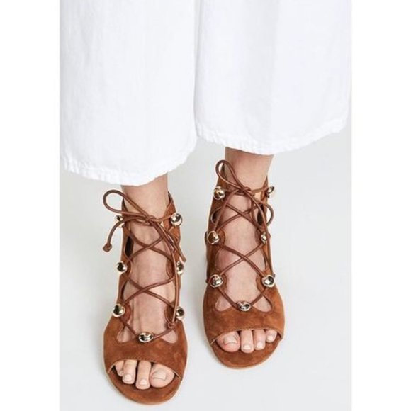 Rebecca Minkoff Shoes - Rebecca Minkoff Adiv Ghillie Cage Brown Sandal 11